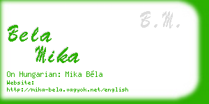 bela mika business card